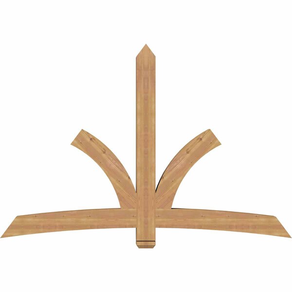 Ekena Millwork Davenport Timber Gable Bracket, Western Red Cedar, 84"W x 56"H x 5 1/2"D x 5 1/2"F, 16/12 Pitch GBW084X56X0606DAV00SWR - main